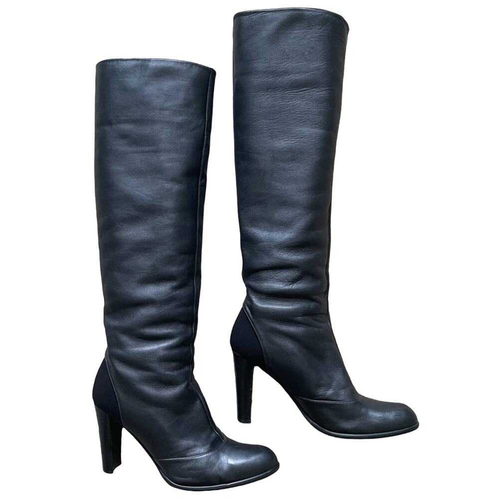 Stuart Weitzman Black Leather Boots Size 9.5